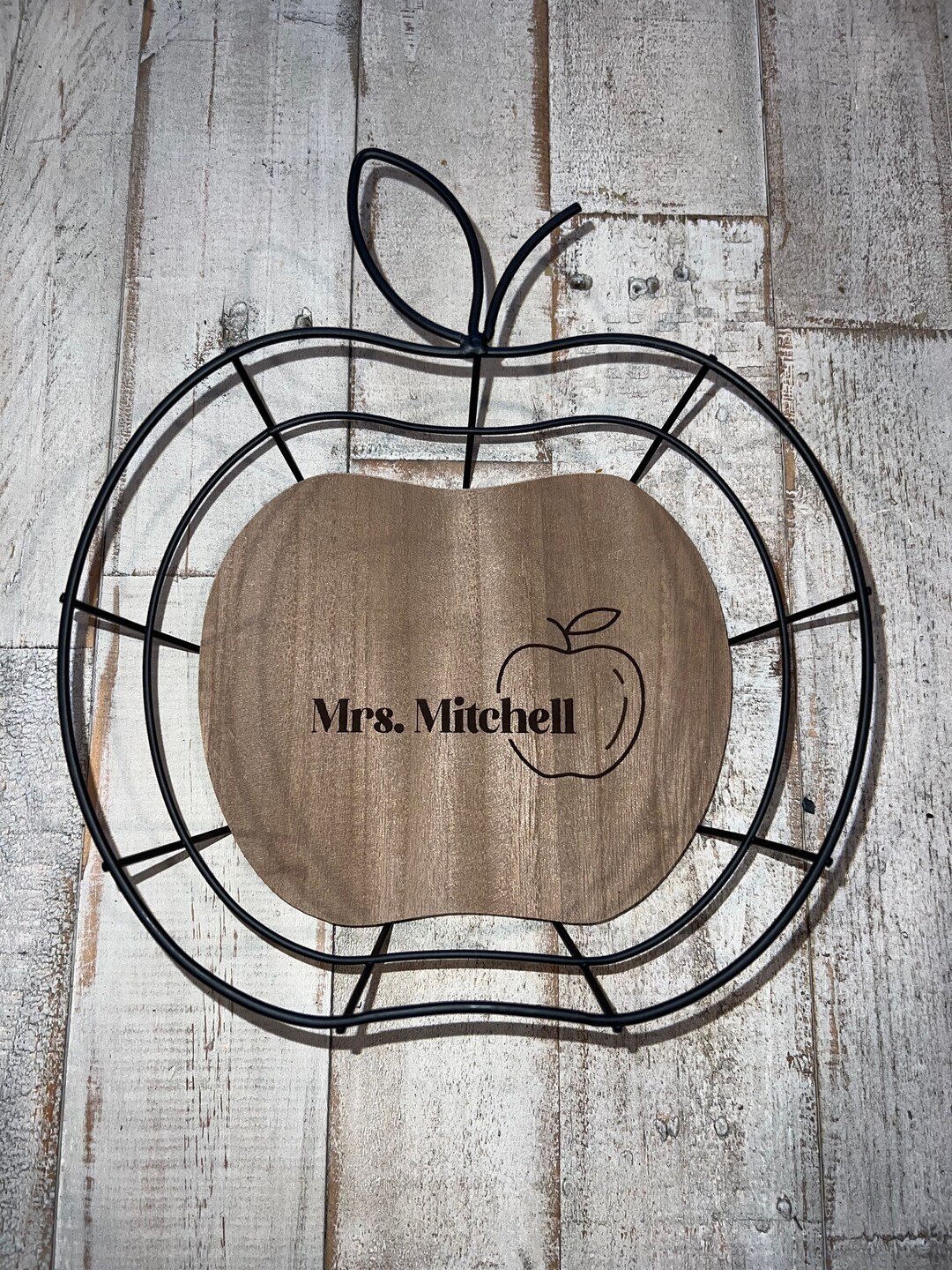 Personalized Apple for Teacher Apple Basket for Table, Teacher ...