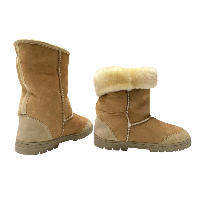 Men's Toasty Sheepskin Boots 100% Genuine Shearling Warm Winter Boots with PVC Sole Slipper Boots for Men image 1