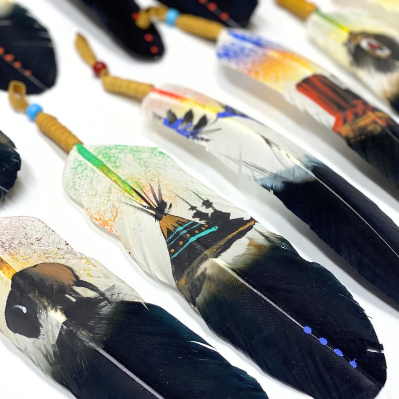 Beautiful Hand Painted Wildlife Themed Feathers image 2