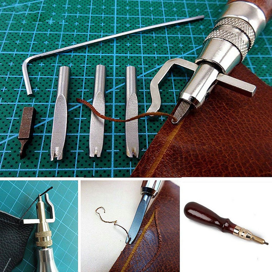 5 in 1 Adjustable Groover & 4 Piece Diamond Chisel Leather - Etsy