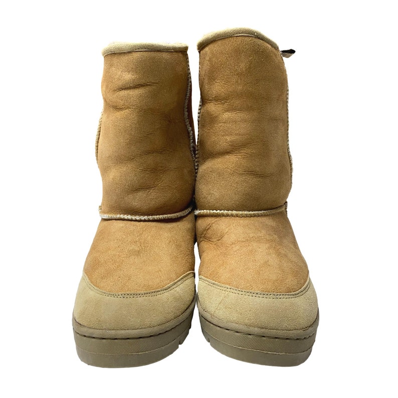 Men's Toasty Sheepskin Boots 100% Genuine Shearling Warm Winter Boots with PVC Sole Slipper Boots for Men image 7