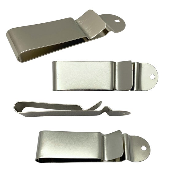 4 Pack Spring Belt Holster Clips Nickel Plated 