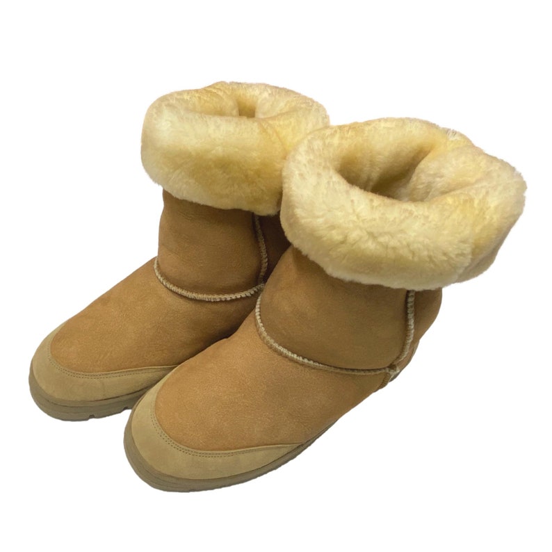 Men's Toasty Sheepskin Boots 100% Genuine Shearling Warm Winter Boots with PVC Sole Slipper Boots for Men image 5