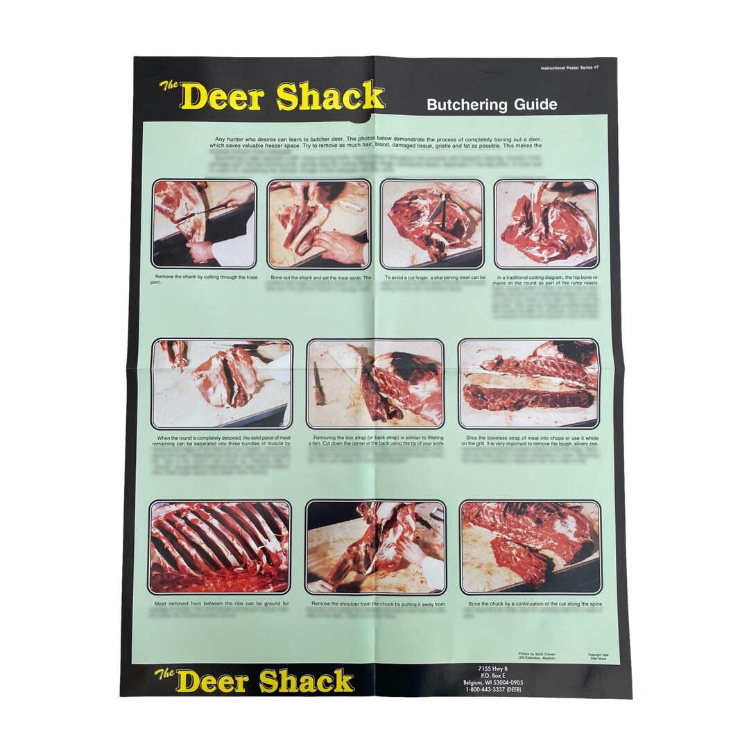 Deer Butchering Guide Poster Etsy