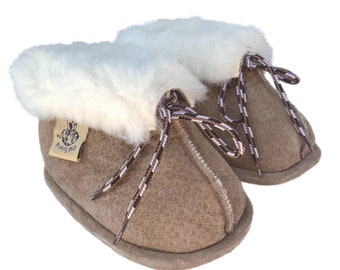 Infant Booties - Children's Sheepskin Slippers - Shearling Youth Bootees Shoes for Babies, Toddlers, and Kids