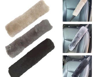 Sheepskin Seatbelt Strap Covers - Shearling Car Seat Belt Pads