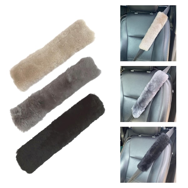 Sheepskin Seatbelt Strap Covers - Shearling Car Seat Belt Pads