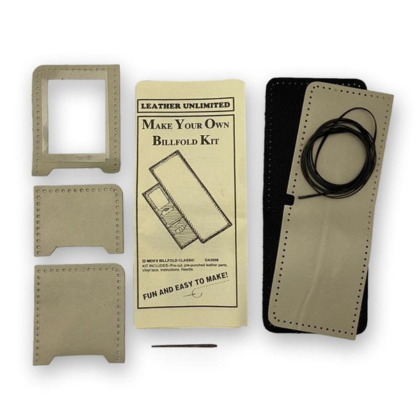 Make Your Own Leather Billfold Wallet Kit - DIY Leather Accessory - Men - Women - Children