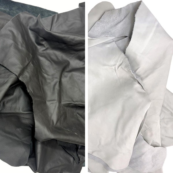 Jumbo Black or White Upholstery Pieces 3 oz Cowhide 5 lb Bag