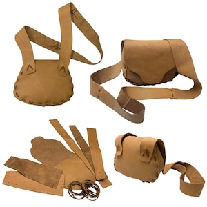 Make Your Own Leather Possibles Bag Kit - DIY Rustic Cross Body Satchel - Mountain Man Black Powder Pouch - Muzzleloader Shooting Bag Kit