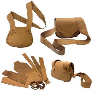 Make Your Own Leather Possibles Bag Kit - DIY Rustic Cross Body Satchel - Mountain Man Black Powder Pouch - Muzzleloader Shooting Bag Kit