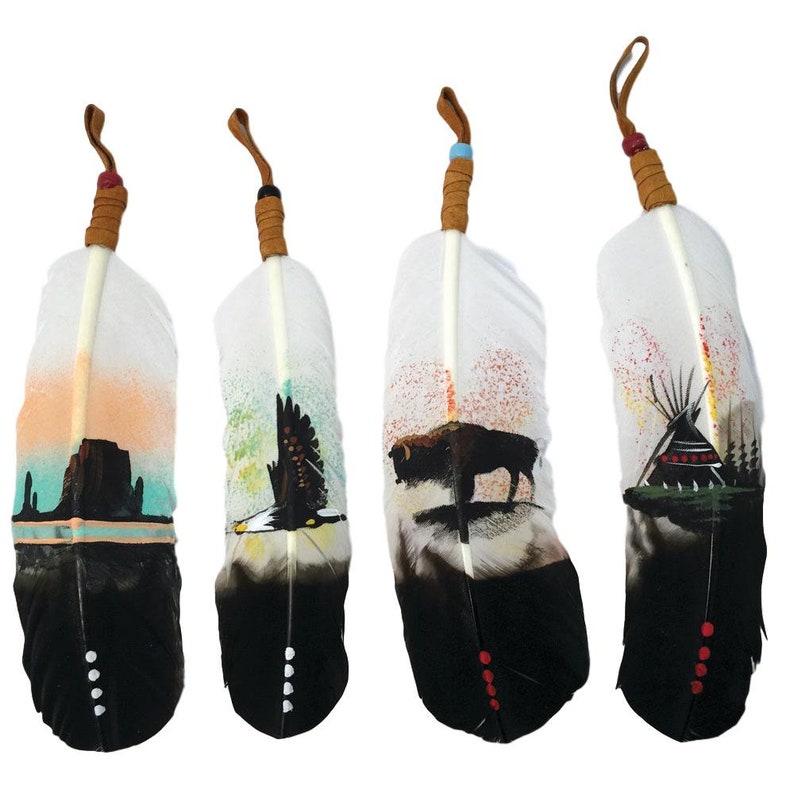 Beautiful Hand Painted Wildlife Themed Feathers