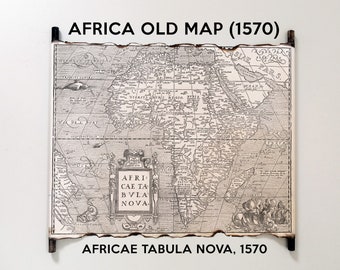 アフリカのアンティーク地図。1937年頃。額装可能な89年前の歴史的な石