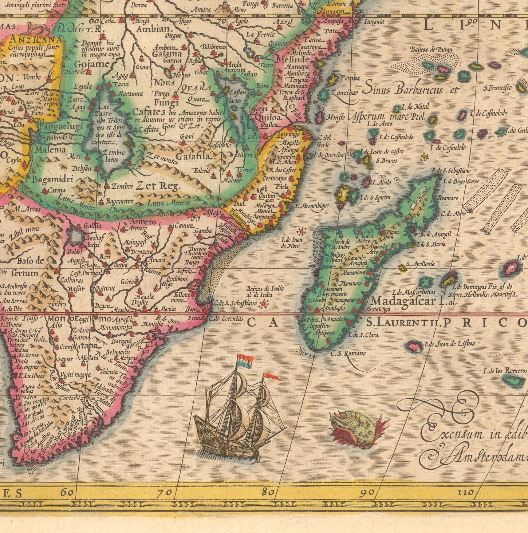 1606 Map of the African Continent Nova Africae Tabula, Poster Map, Old ...