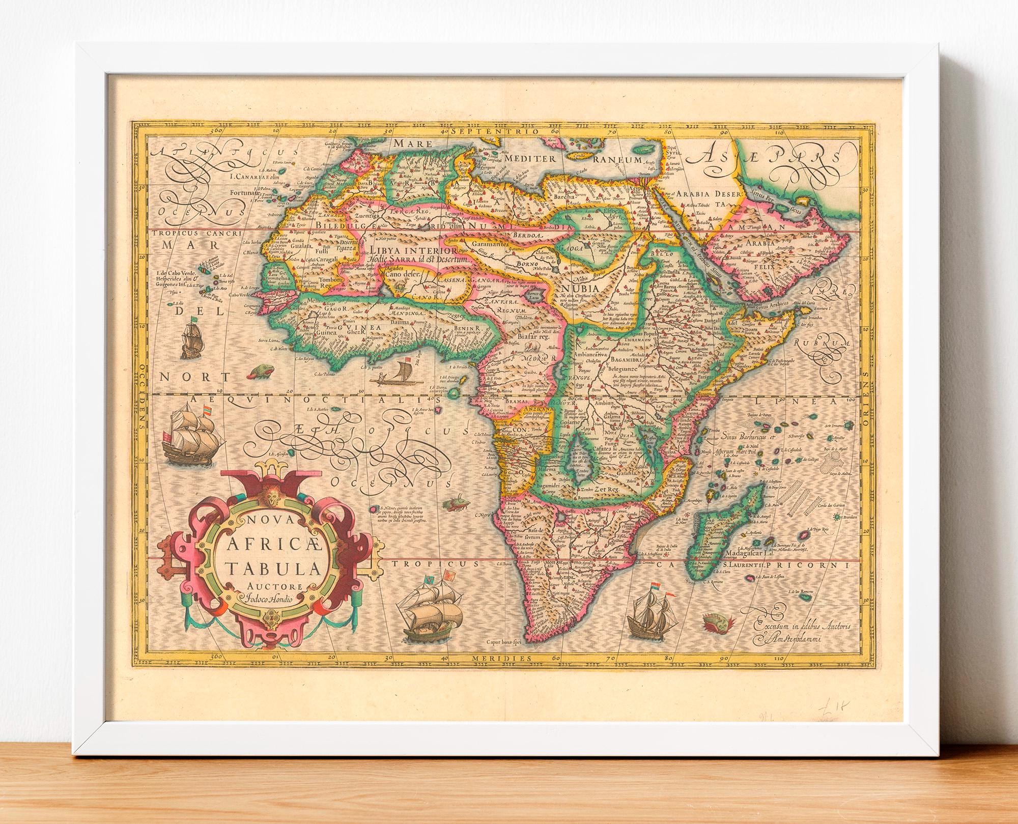1606 Map of the African Continent Nova Africae Tabula, Poster Map, Old ...