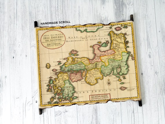 絵画 Old Western Map of Japan 1700s World Map 絵画 Old Western Map of Japan 1700s World Map Map of Japan