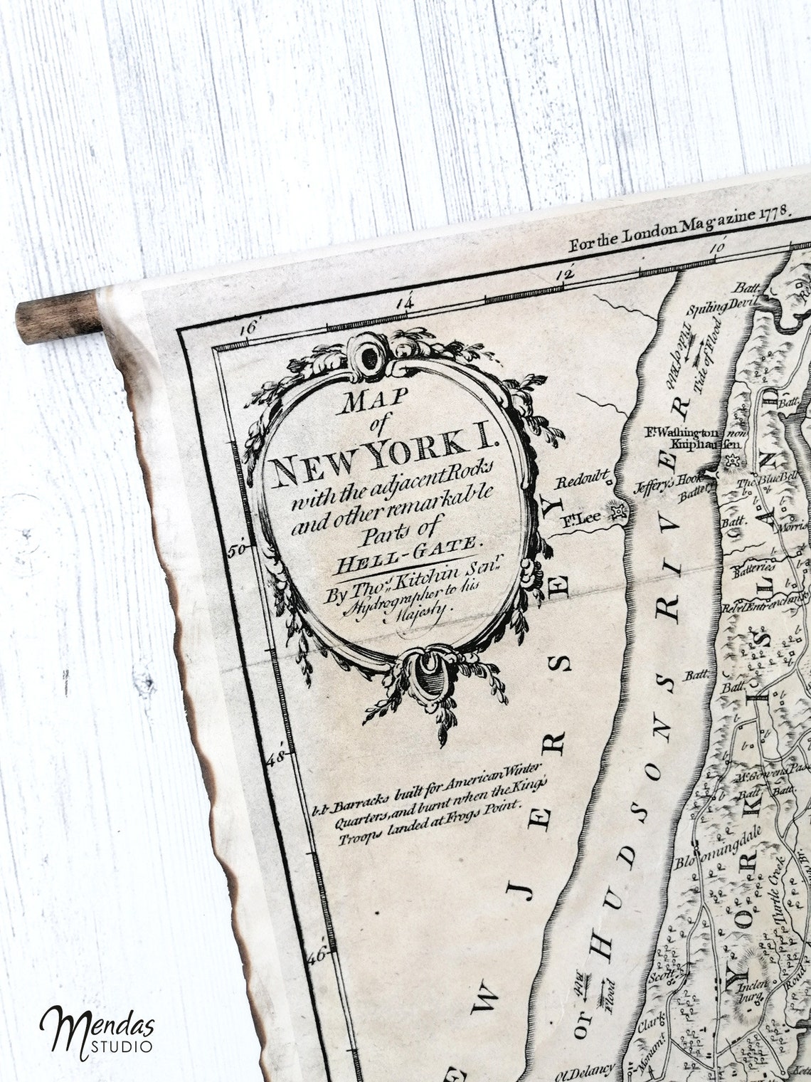 NEW YORK Old Map 1778 Scroll Poster, Revolutionary War-era Map of ...