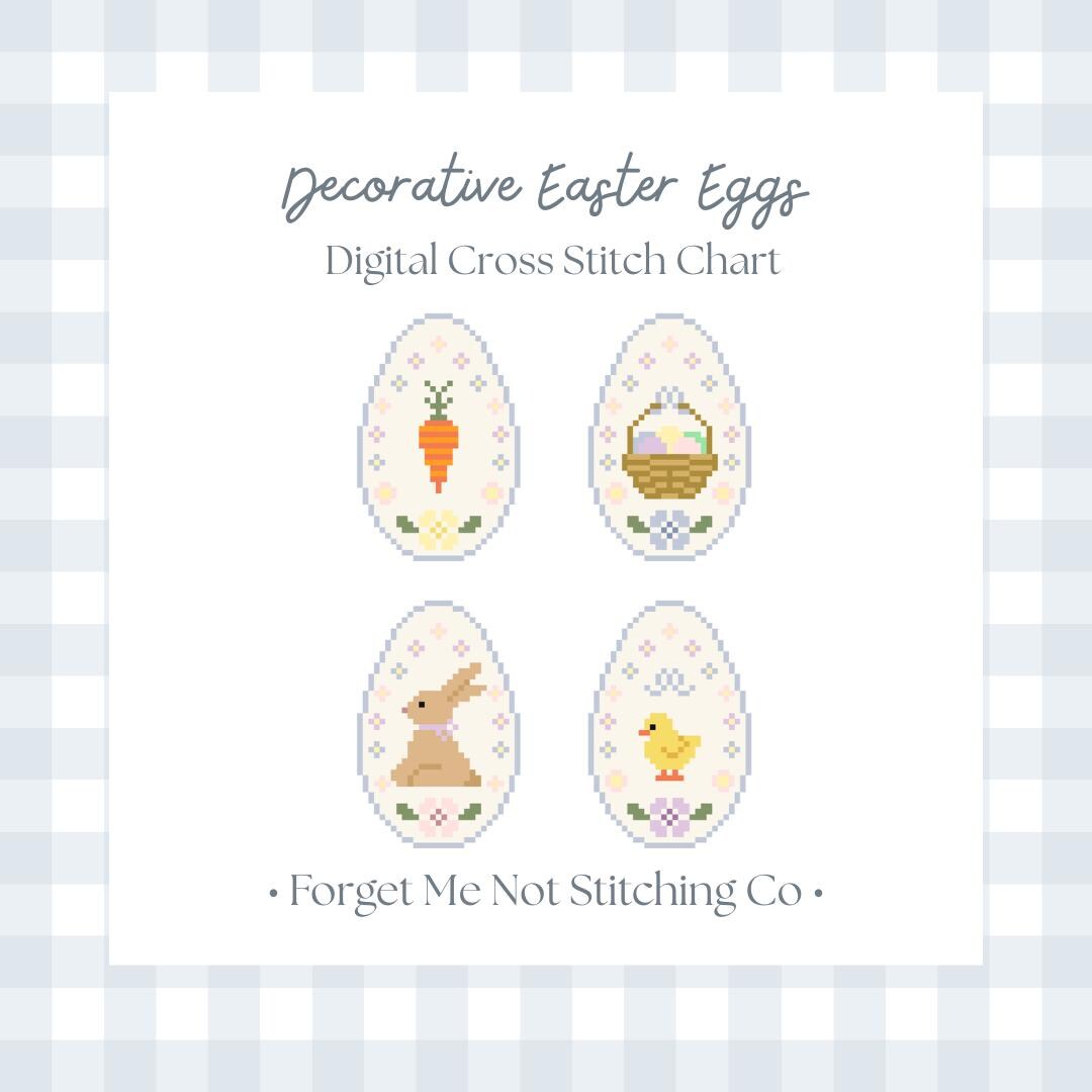Decorative Easter Eggs - Digital Instant Download Cross Stitch Pattern ...