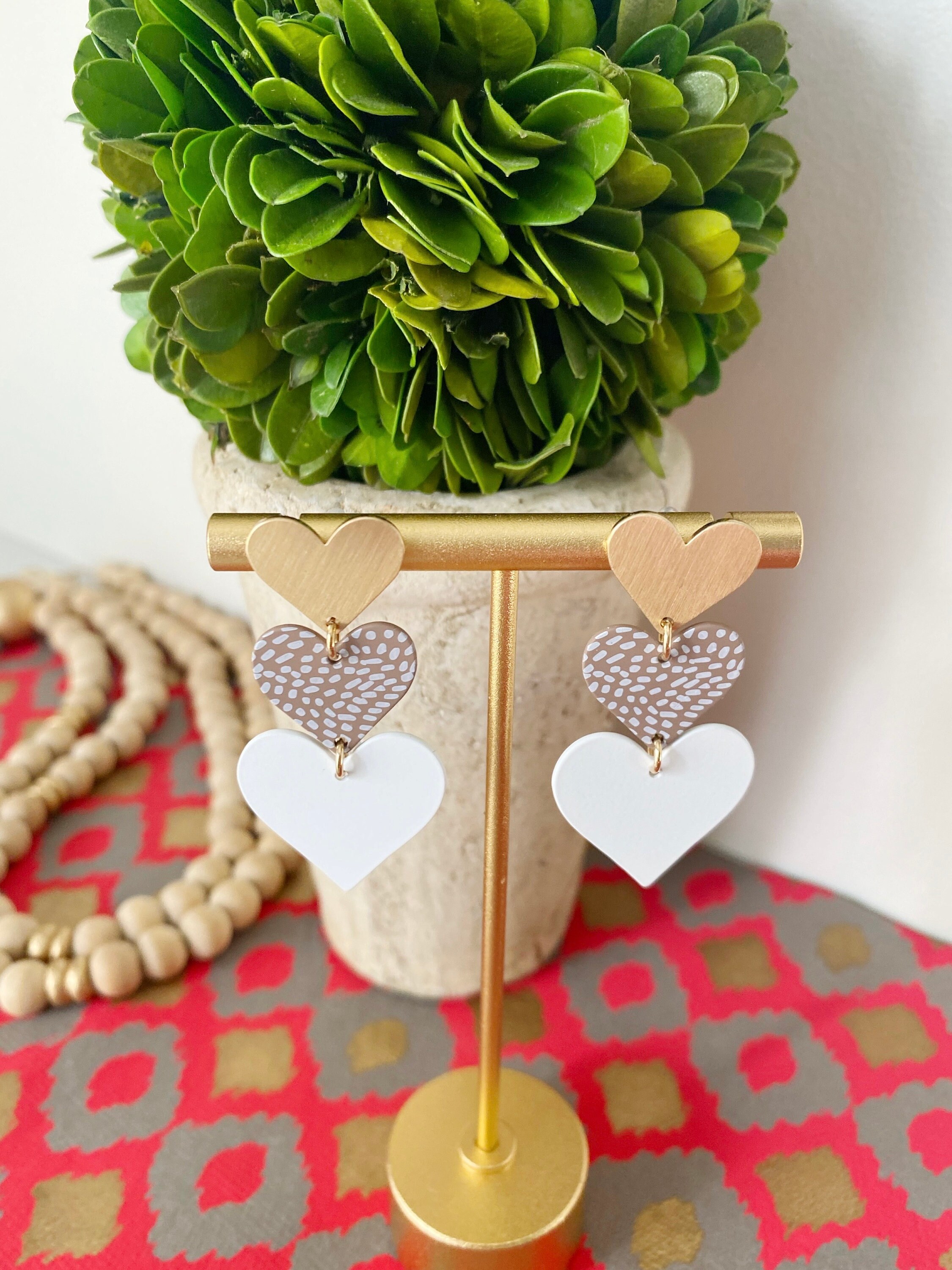 Triple Heart Earring - Etsy