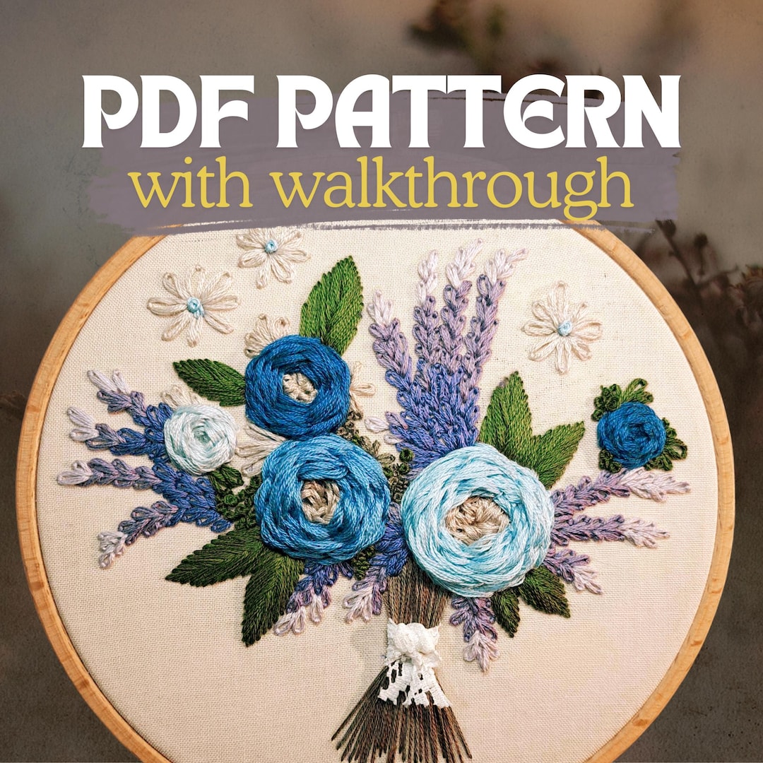 Vibrant Winter - PDF Pattern ONLY - Modern Floral Hand Embroidery ...
