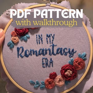 Romantasy Era - PDF Pattern ONLY - Modern Hand Embroidery Pattern Template, DIY Beginner