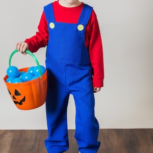 Super Mario Bros Costume, Blue Overalls ONLY, Party Outfit For Boys, Mario, And Luigi Costume.