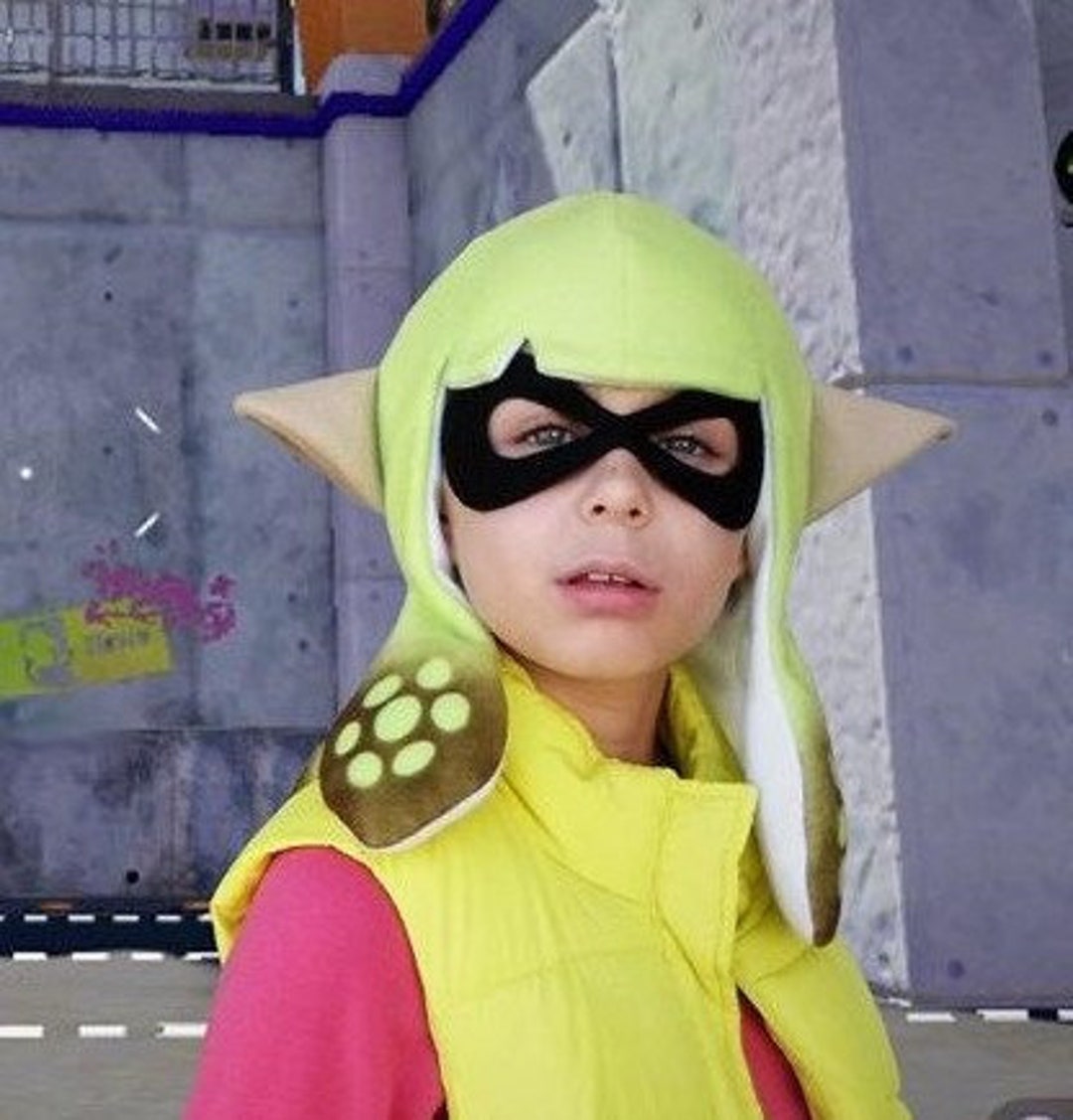 Splatoon Mask, Black Felt Mask, Splatoon Cosplay, Photo Prop, Costume