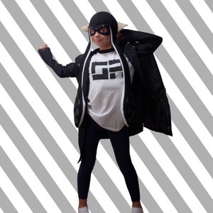 Splatoon Cosplay Hat, Inkling Girl, Splatoon Costume, Splatoon Black and White Ink, Splatoon Wig.