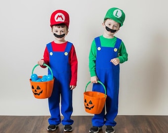 mario and luigi dress up costumes Super Classic Costume for Adults Small Green : Clothing, Shoes & Jewelry The all Super Mario Costume Kids, 4