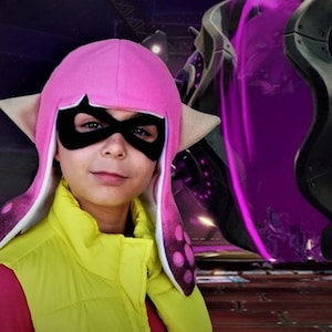 Splatoon Mask, Black Felt Mask, Splatoon Cosplay, Photo Prop, Costume Accessory, Cosplay Accessory.