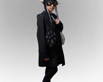 Splatoon Inkling Girl Hat, Female Cosplay, Black Fleece Hat, Comic Con Wig
