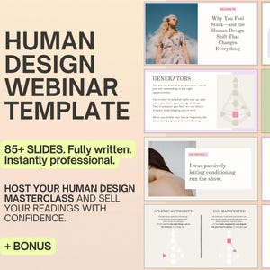 Plantilla de Canva para seminario web de diseño humano: Presentación de clase magistral (57 diapositivas)
