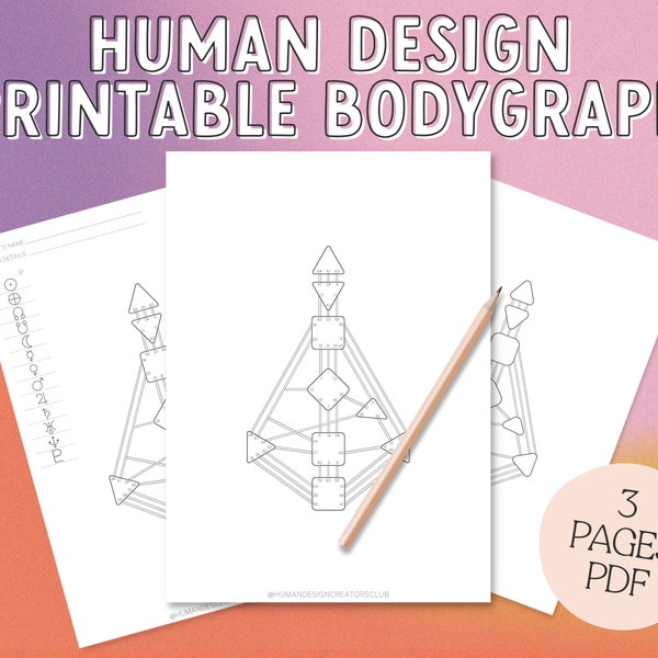 Human Design Bodygraph Human Design Printable Human Design Chart Bodygraph Printable Human Design Reader Human Design Student