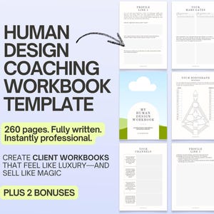 Sjabloon Human Design-werkboek, Human Design-klantengids, Canva-sjabloon Human Design-diagram werkboek voor lezingen en coaching, HD-sjabloon