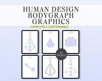 Human Design Bodygraph Template: Editable in Canva Human Design Charts (91 Pages)