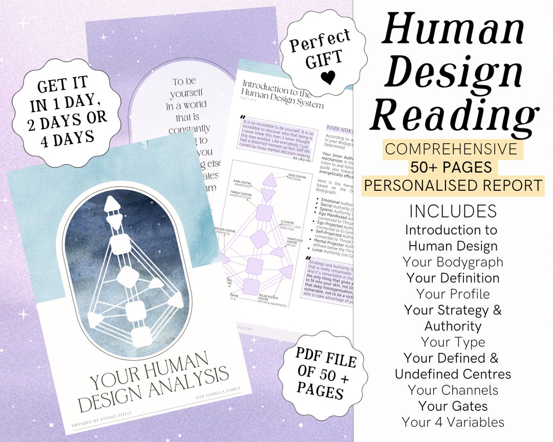 Human Design Reading Human Design Chart Analysis Human Design Etsy