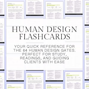 Human Design Flashcards to Learn Human Design Gates, Human Design Reader, Bodygraph, Gene Keys, Manifestor, Generator, Projector, Reflector
