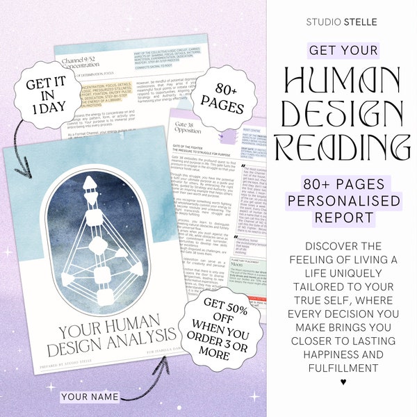Human Design Reading, Human Design Report Human Design Chart Reading, Spirituelles Geschenk Freundin Geburtstagsgeschenk Human Design Bodygraph