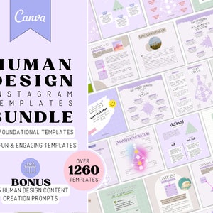 Human Design Instagram Vorlagen Bundle: Canva Charts (Digitaler Download)