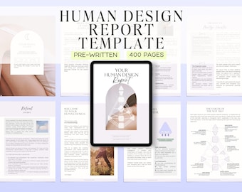 Human Design Template, Editable in Canva Report Template, Pre-written, 400+ Pages Human Design Business, HD Template (Digital Download)