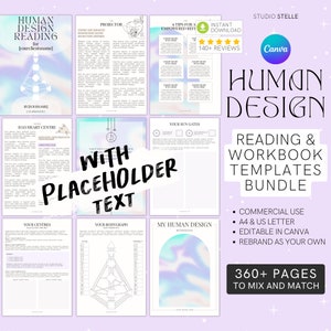 Human Design Template Human Design Reading Template Human Design Workbook Template Human Design Canva Template Diseño Humano Report Template