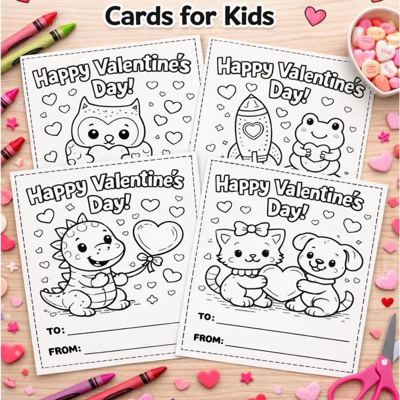 Printable Color Valentines - Etsy