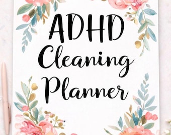 ADHS Putz-Planer Printable | 27-Seiten | 8,5 x 11 PDF | Tägliche, wöchentliche und monatliche Checklisten | Digitaler Download