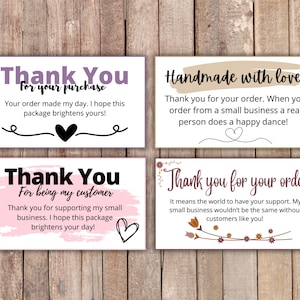 Small Business Thank You Cards | Instant Download | Appreciation Notes | Package Inserts | Customer Cards | Printable | Shop Owner Cards |