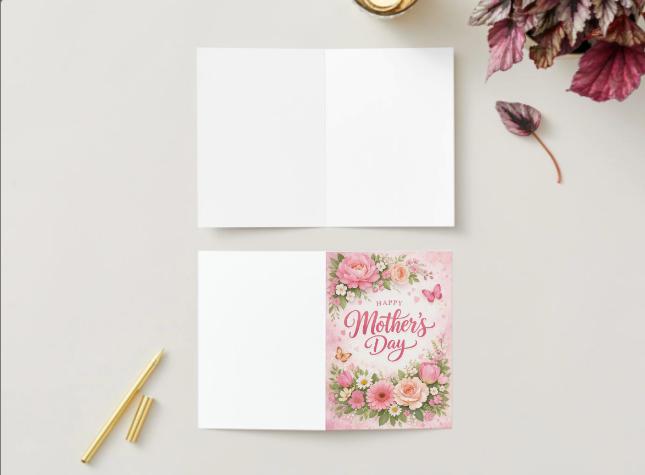Printable Mother’s Day Card 5x7 | Floral Happy Mother’s Day Card ...