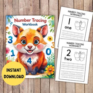 Printable Number Tracing Workbook for Kids | 1–10 Handwriting Practice | Digital Download PDF | Preschool Learning Worksheet