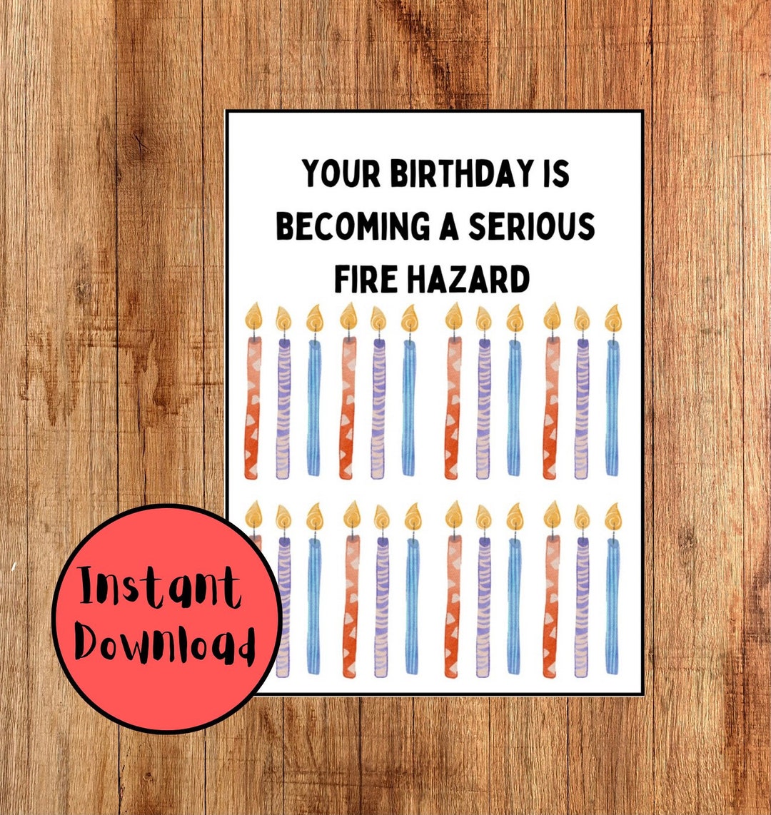 Birthday Card | Funny | Printable | Instant Download | Punny | Gift ...
