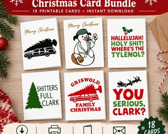 Christmas Card Bundle | Griswold Christmas Vacation | Funny | National Lampoon Christmas | Printable | Digital Cards | Holiday |