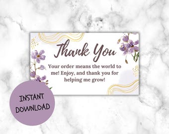 Small Business Thank You Cards | Ready to Print | Instant Download | Customer Appreciation | Package Inserts | Elegant |  Print at Home |