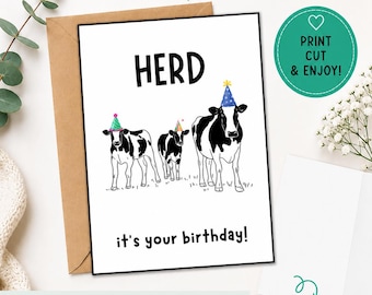 Birthday Card | Printable | Instant Download | Ready to Print | PDF | Cute | Funny | Friends | DIY | Digital Download | Punny | Humor